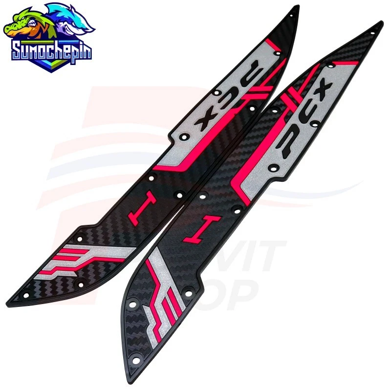Almohadillas de reposapiés para PCX150 2018-2020 PCX160 2021-2024 ฺDerecha+Izquierda Negro/Rosa Foto 4 de 4