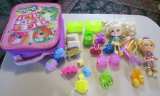 Shopkins Lot - Dolls, Accessories, And Zippered Storage Carry Case By MOOSE