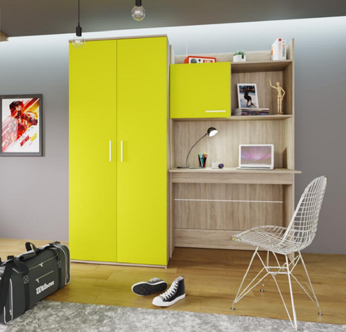 Scrivania attrezzata cameretta armadio mensole modello City 5014 Rovere  design | eBay