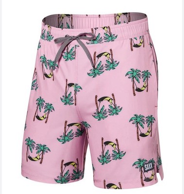 SAXX Men's Swim Suit Oh Buoy 2N1 Volley 7''  Sz.  XL Palm Tree Print NWT