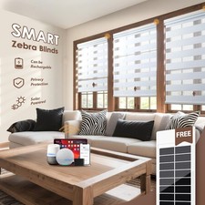 Motorized Zebra Blinds with Remote Control【Solar Panel Included】