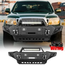 Front Bumper Assembly For 2005-2015 Toyota Tacoma D-ring & Winch Plate with LED