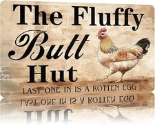 Vintage Chcken Coop Sign Chicken The Fluffy Butt Hut Tin Metal Signs Home D cor
