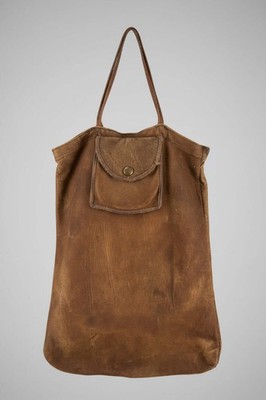 Rare Vintage Antique Leather Military Saddle Bag Tote Pouch WWI WWII Style Gromm