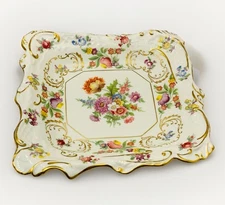 Hammersley Dresden Sprays Pattern Bone China Candy Nut Dish England Rare 7" VTG