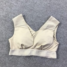 Tommie Copper Sports Bra Womens Medium Beige Shoulder Support Activewear Gym Top