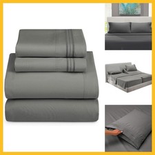 Hearth Harbor Split King Size Sheets Vc harbor sk-gray Piece Hotel 4 Pack Bed