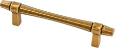 6 Pack Antique Brass Cabinet Pulls 3-3/4" 96mm Hole Center Kitchen Drawer Handle