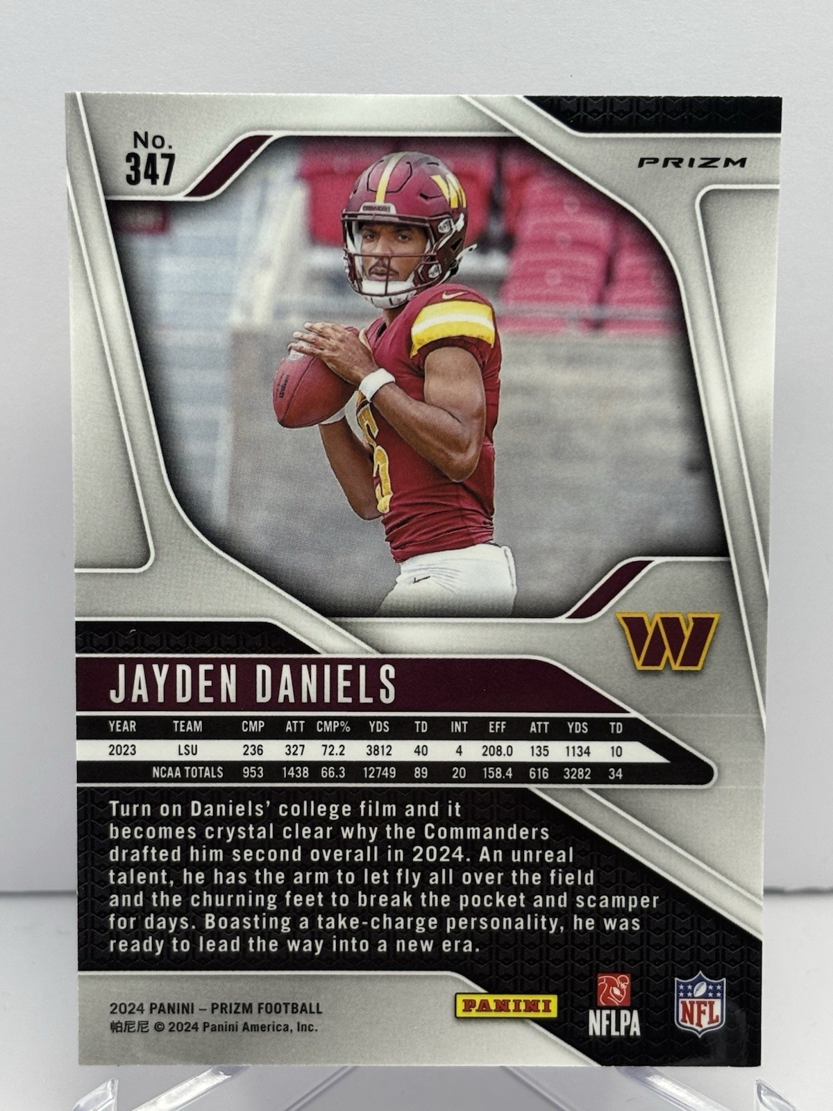 2024 Panini Prizm - Rookies Jayden Daniels #347 Silver Prizm (RC) view 6