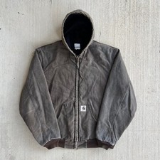 Carhartt J68 CHT brown hooded work wear jacket XL