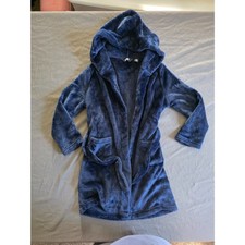 Lands' End Kids Navy Blue Plush Hooded Robe - Size 6 New Without Tags 