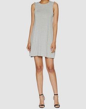 American Rose Women's Gray Faux Lace-Up Sleeveless Micah Dress Size L