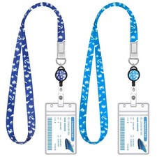 2 Pieces Cruise Lanyard for Ship Cards Lanyards with Retractable Badge Reel Wate