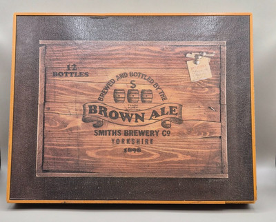 Vtg Brown Ale Smith's Brewery Yorkshire Wood Sign Framed Plaque Pub Bar Decor