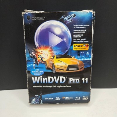 Corel WinDVD Pro 11 Blu-ray DVD Software PC 3D Conversion Glasses Boxed Vintage