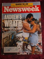 NEWSWEEK September 7 1992 Hurricane Andrew Fashion Iraq No Fly Zone