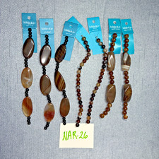 Semi-Precious Brown Agate Beads For Jewelry Making - 7 strands  50 inches - NEW