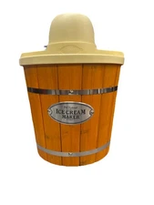 Nostalgia Electric Ice Cream Maker - Old Fashioned Soft 4 Qt, Light Wood 