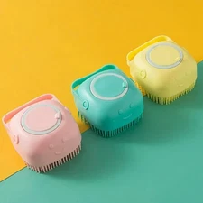 3PCS Kids Shower Brush Silicone Soft Handheld Body Scrubber Shower Gel Dispenser
