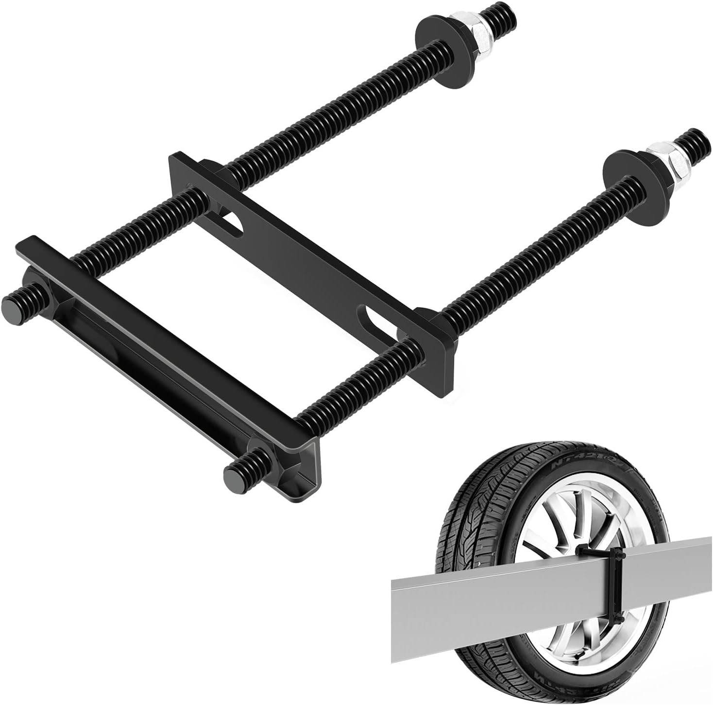 Spare Tire Mount for Utility Trailer, Trailer Accessories Universal-Black (A)