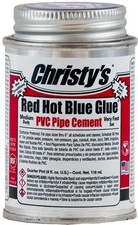 Christys Red Hot Blue Glue PVC Cement Quick Set Low VOC 4 fl oz 10 Min Set