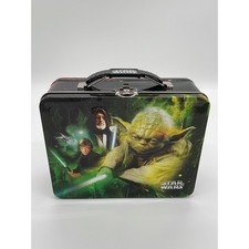 Star Wars Metal Lunch Box Yoda Darth Vader Jedi vs Sith Embossed Tin Collectible