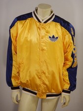Vintage 90s ADIDAS Nylon Satin Bomber Snap Jacket FLAWS Size XL
