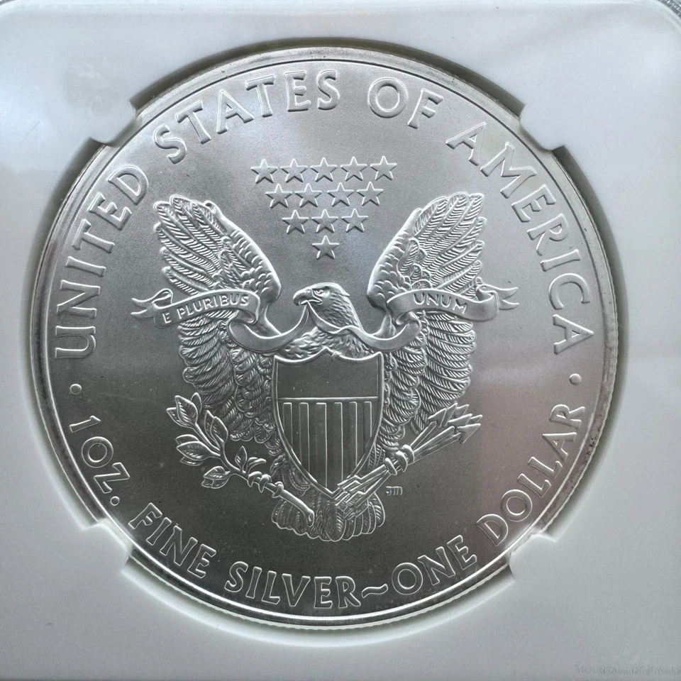 2014 US 1.0oz.999 Fine Silver American Silver Eagle NGC MS69 #3857810-156EX - Image 4 of 4