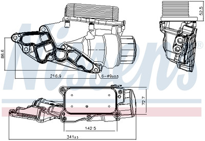 NISSENS 90933 Ölkühler, Motoröl für MERCEDES-BENZ
