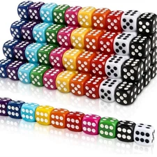 100pcs Bulk Game Dice Set 16mm 6 Sided Acrylic for Classroom Math & Teachers