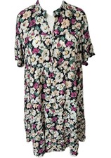 Ganni Dress Anthropologie UkL Floral Short Sleeve Teired Loose Fit Bnwt