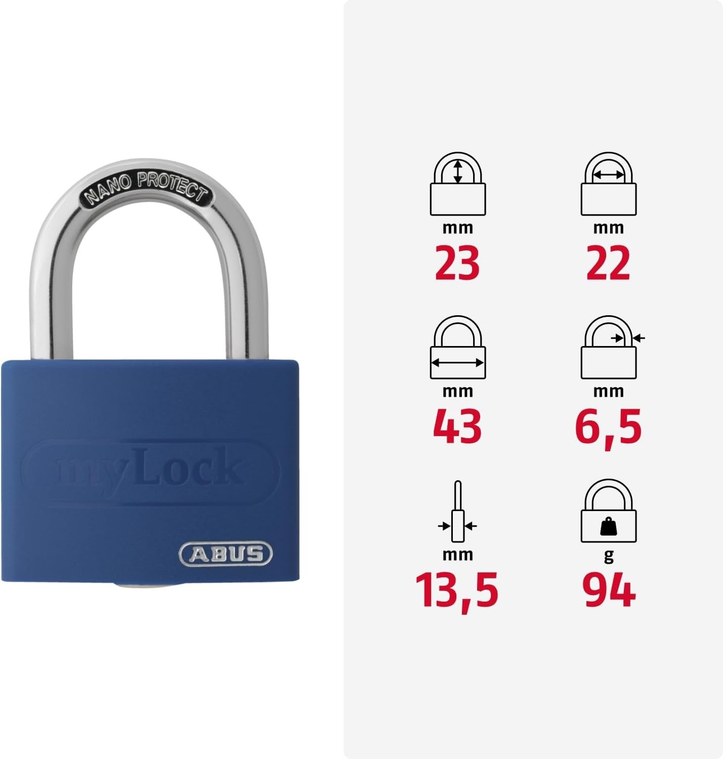 Cadenas aluminium bleu anti vol à broche pour protéger vos sacs sans les alourdir
