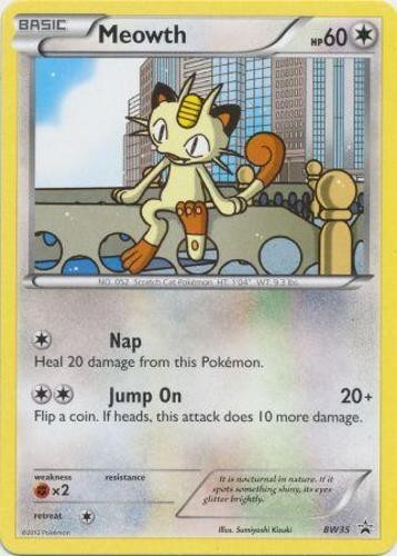 Moderately Played Meowth - BW35 - BW Black Star Promos Pokemon BW Promos