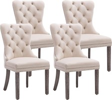 Velvet Dining Chairs Set of 4, Upholstered High-end Tufted Dining Room Chair