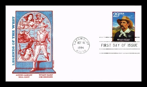 US COVER FIRST DAY OF ISSUE LEGENDS OF THE WEST WYATT EARP