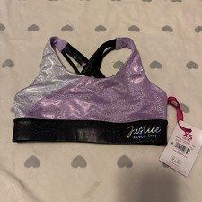 Justice Butterfly Strappy BackSport Bra Girl Activewear Dance Gym Sz XS,S,M,L,XL