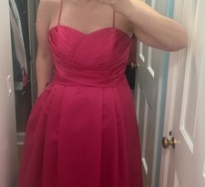 14 David’s Bridal Pink Spaghetti Strap Ball Gown With Pockets
