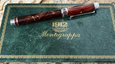 Montegrappa New Espressione Rollerball & Boxes In Elegant Brown. BEAUTIFUL!!
