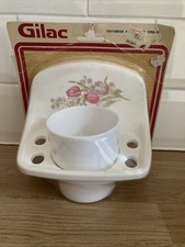 Vintage Toothbrush Holder & Tumbler Holds 4 Brushes New Sealed - Gilac France