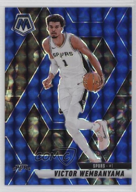 2024-25 Panini Mosaic Blue Mosaic Prizm 21/199 Victor Wembanyama #31