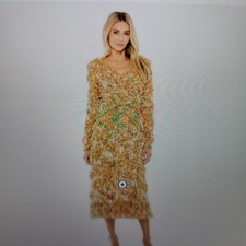 Mac Duggal 8134 Orange Multi Cutout Back Lattice Ruffle Dress Size 6 NWT $598