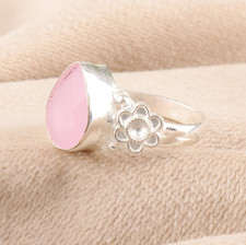 Rose Chalcedony Gemstone 925 Sterling Silver Handmade Glorious Jewelry Ring