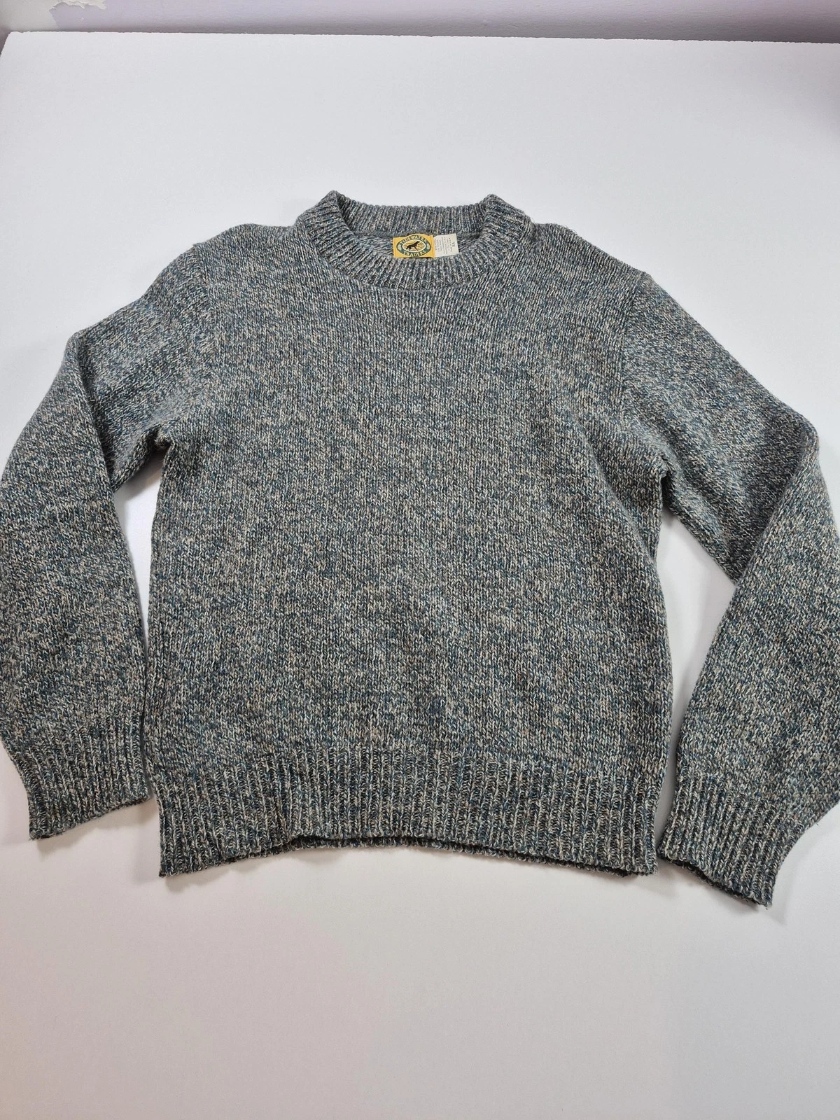 Tidewater Traders Sweater Mens XL Blue Wool Nylon Crewneck Pullover Made USA