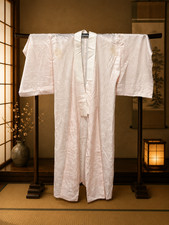 Vintage Japanese Nagajuban Kimono Underrobe Pale Pink 1950s Family Collection