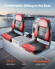 Boat Seat, High Backrest, Black Red