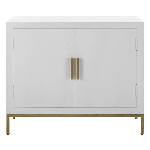 Uttermost 24013 Front Range 40"W 2 Shelf Oak Accent Cabinet - White - Picture 1 of 11