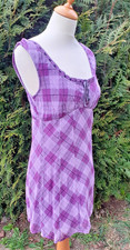 BNWT Urban Outfitters Mini Dress Purple Check Size S-P Lined Charity Sale