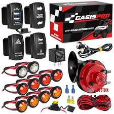 UTV Turn Signal Kit with Horn, 12V ATV SXS Blinker Kit with Rocker