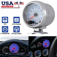 3.75 12v Car Tachometer Gauge Meter 0-8000 Rpm With Led Shift Light Universal