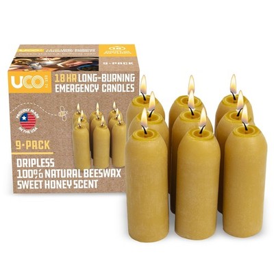 UCO 12-Hour Natural Beeswax Long-Burning Candles for UCO Candle Lanterns and ...